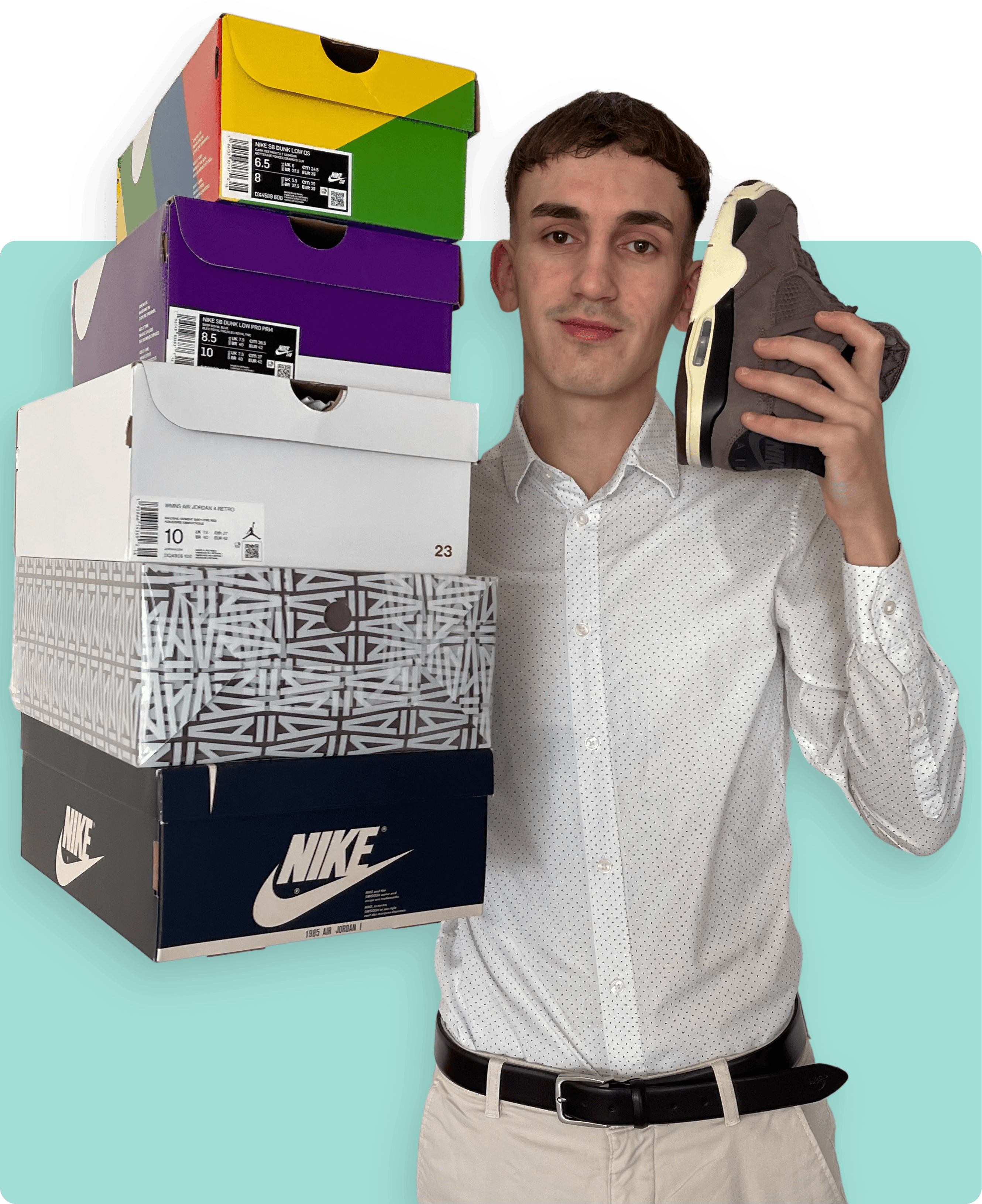 Enis Okic met zijn sneaker collectie