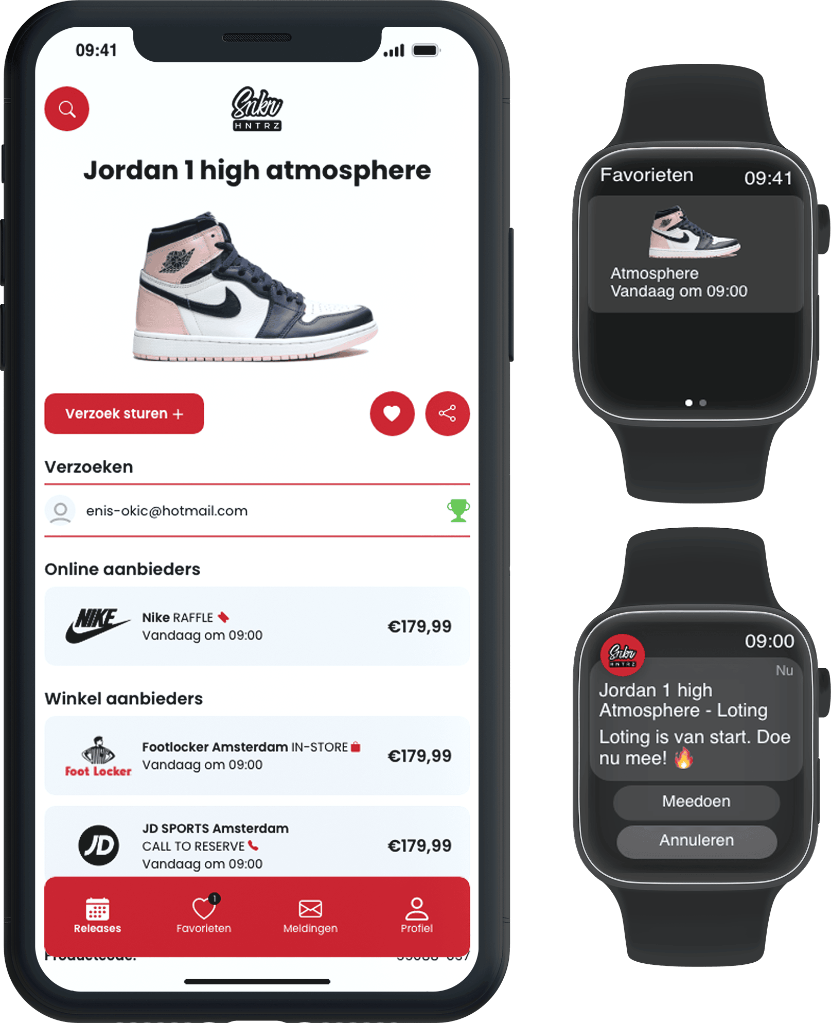 SNKR HNTRZ App mockup