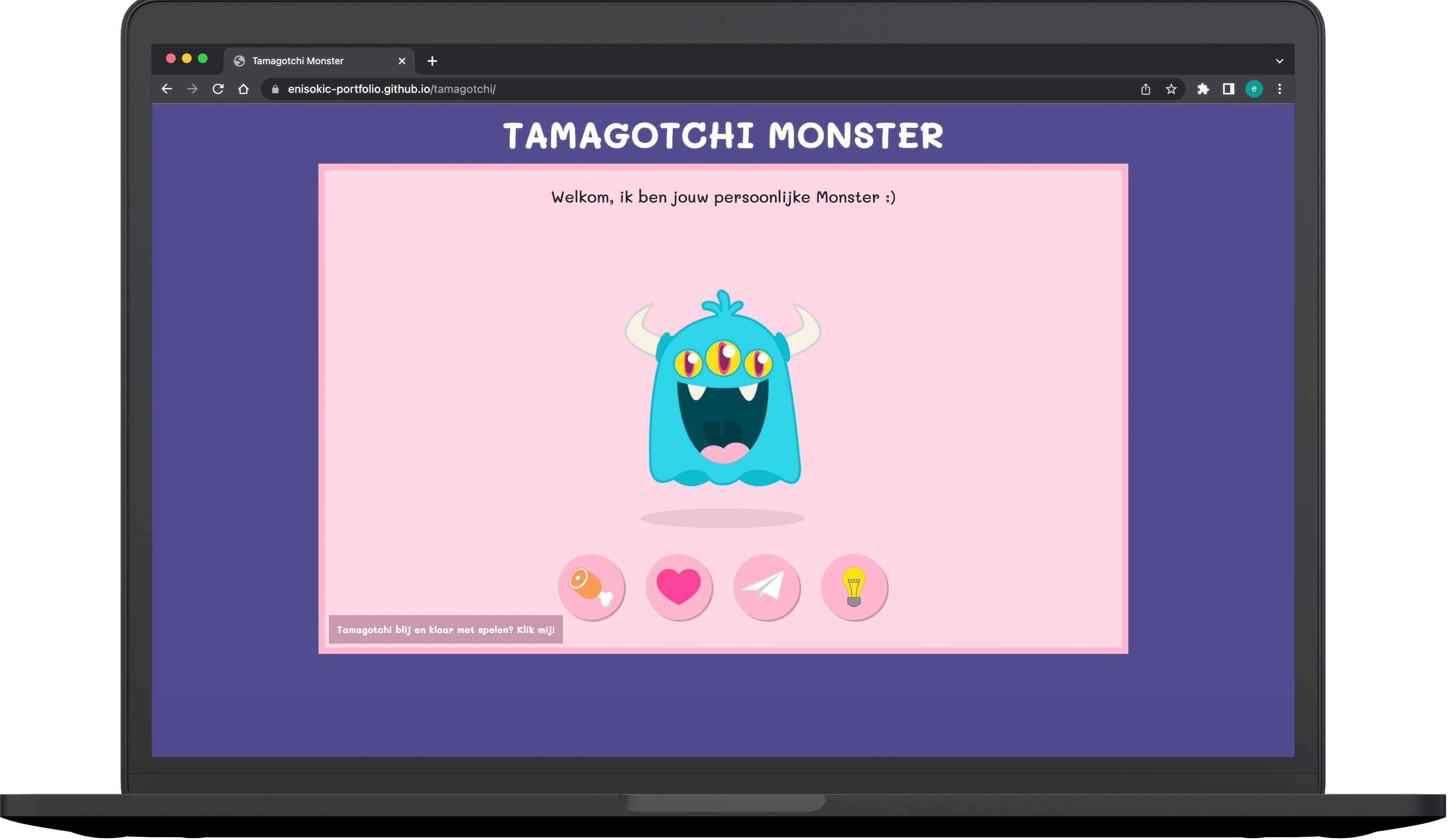 Tamagotchi Spel mockup